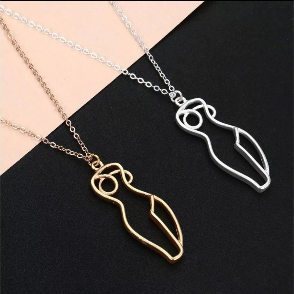 Women body silhouette necklace. Feminism. Female empowerment. 4 necklaces total